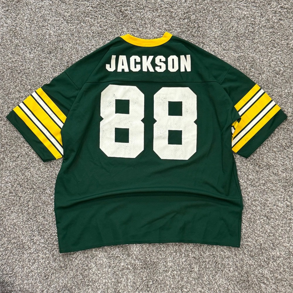 Vintage Keith Jackson Logo 7 Green Bay Packers 88 Jersey Mens XL Green 90s USA